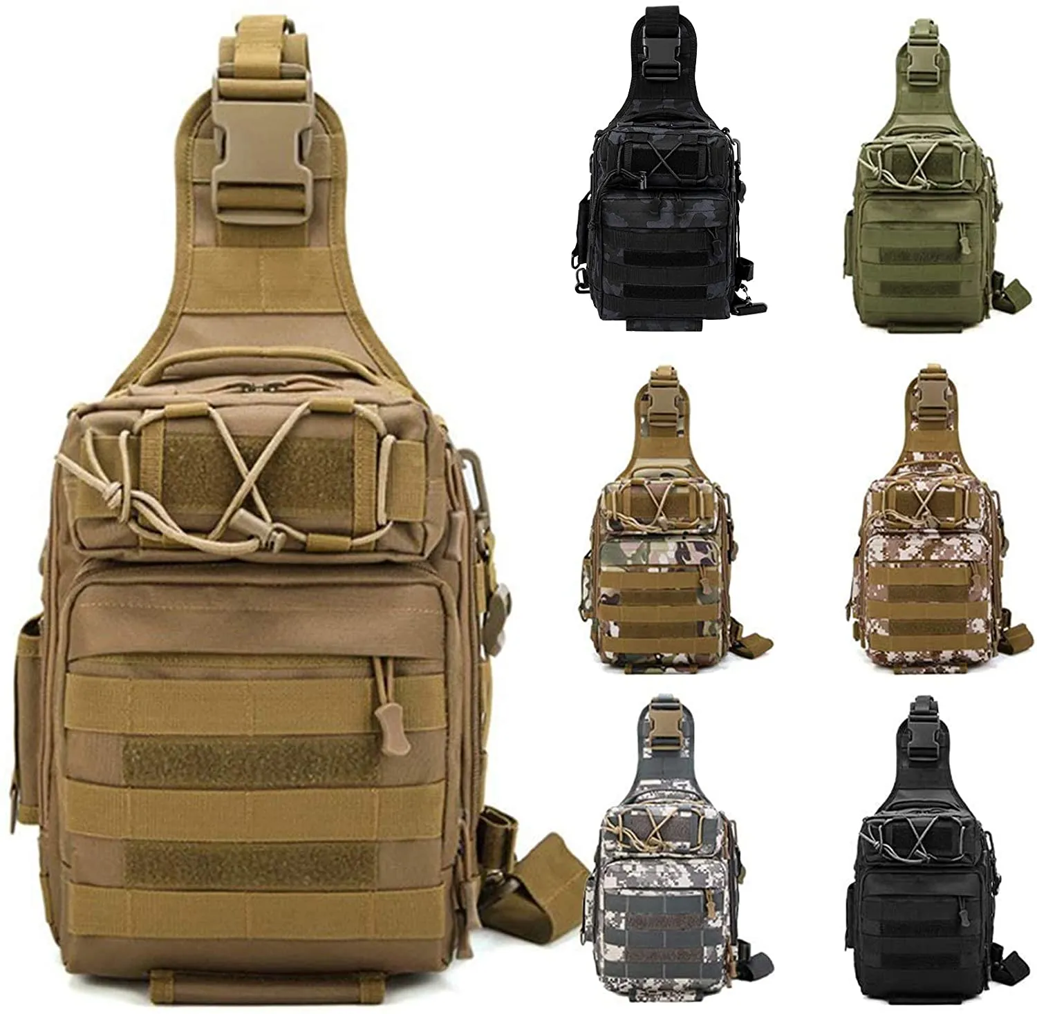 15L Molle Military Tactical Single Shoulder Sling Backpack