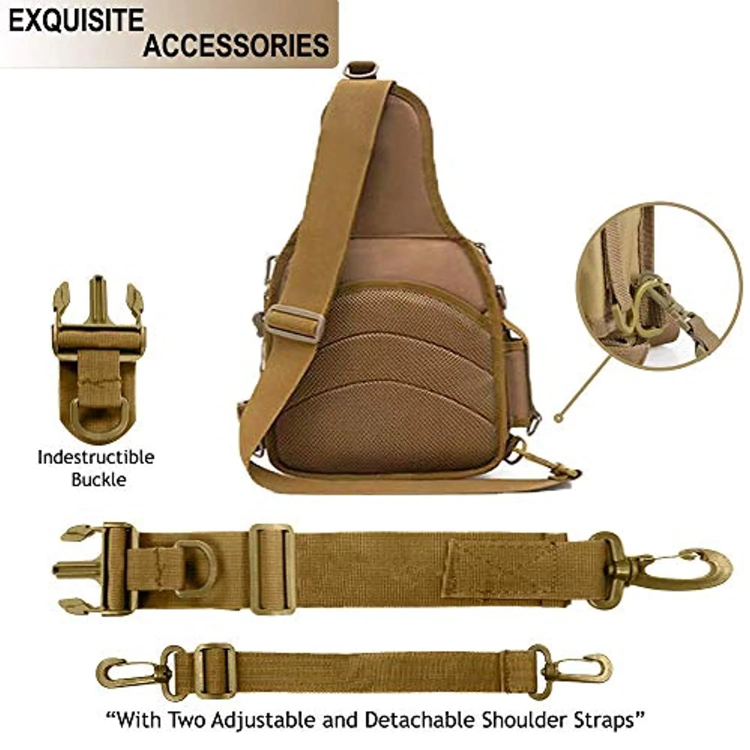 15L Molle Military Tactical Single Shoulder Sling Backpack