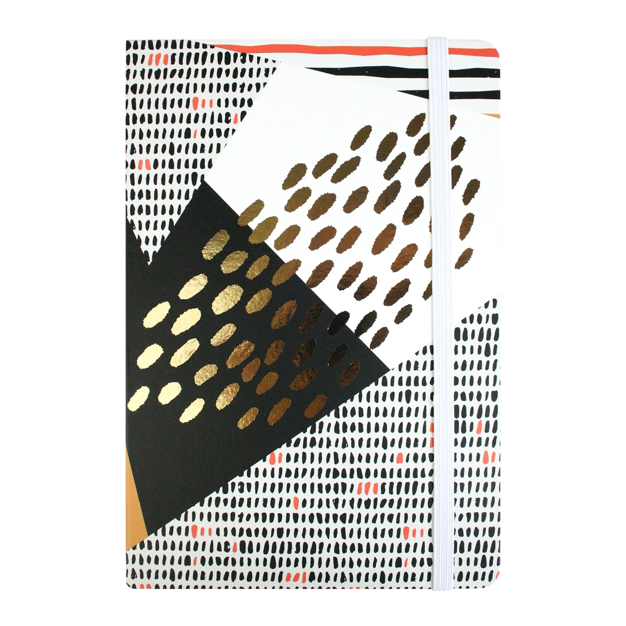 A5 Abstract Pattern with Gold Accents Hardback Notebook (Designs Available)