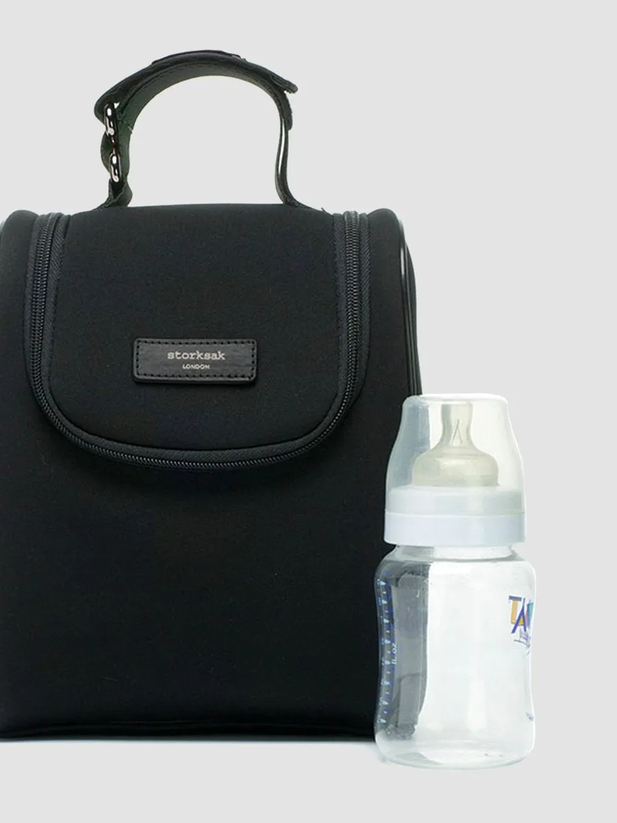 Alyssa Diaper Bag Black & Gunmetal Leather