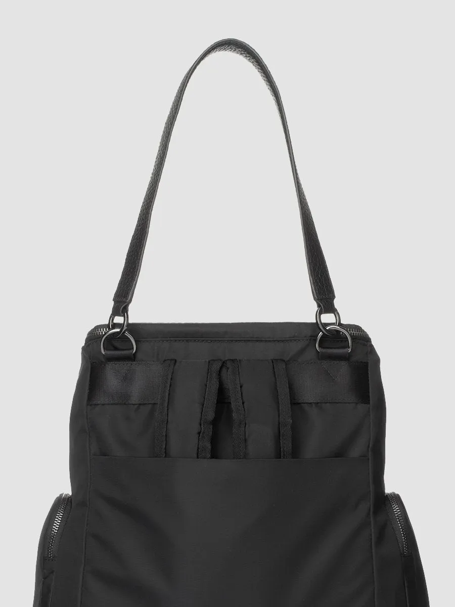 Alyssa Diaper Bag Black & Gunmetal Leather