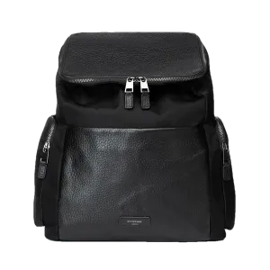 Alyssa Diaper Bag Black & Gunmetal Leather