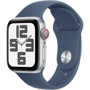 Apple Watch SE 40mm Silver Aluminium Case  GPS   Cellular Sport Band (M/L) (Denim) [2024]