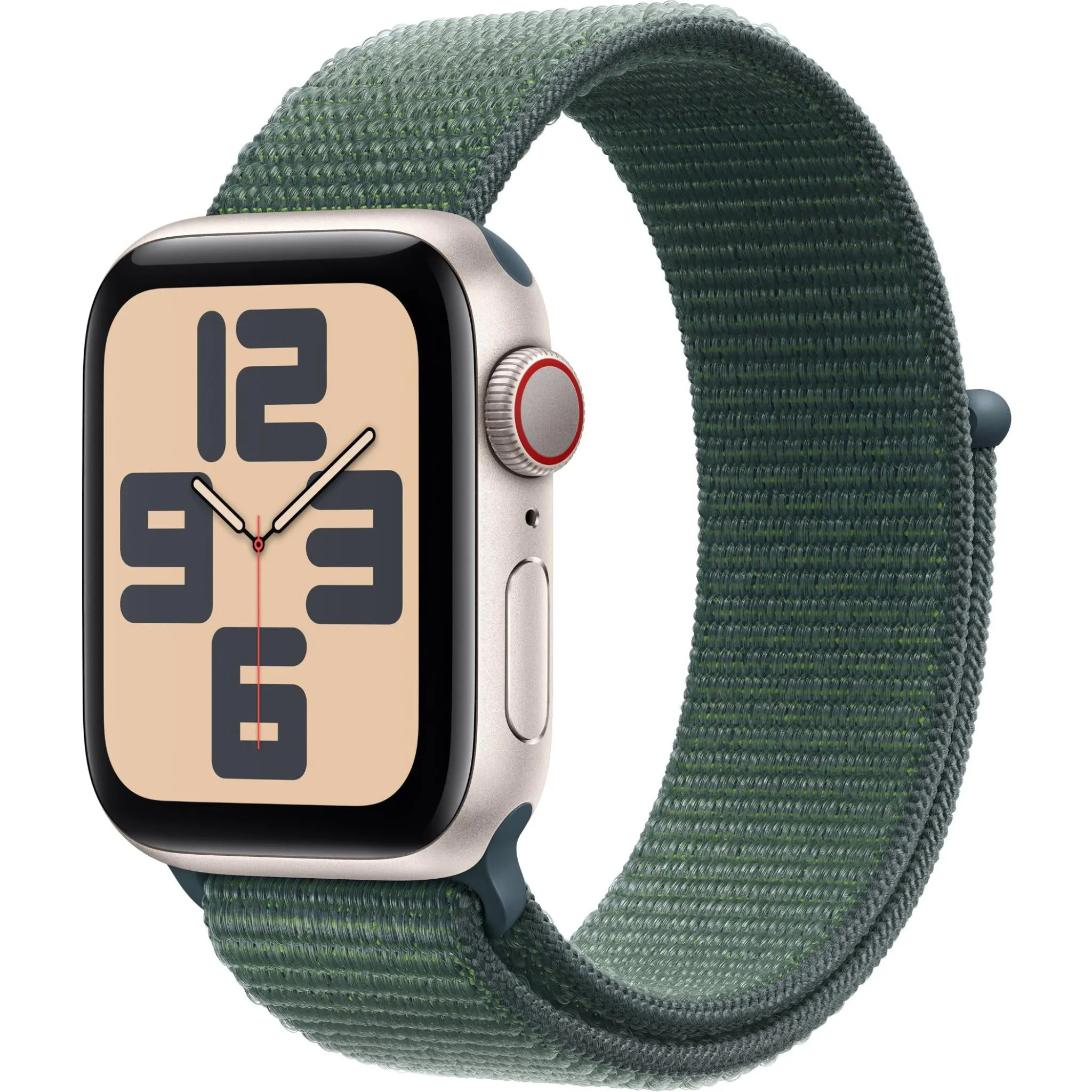 Apple Watch SE 40mm Starlight Aluminium Case GPS   Cellular Sport Loop (Lake Green) [2024]