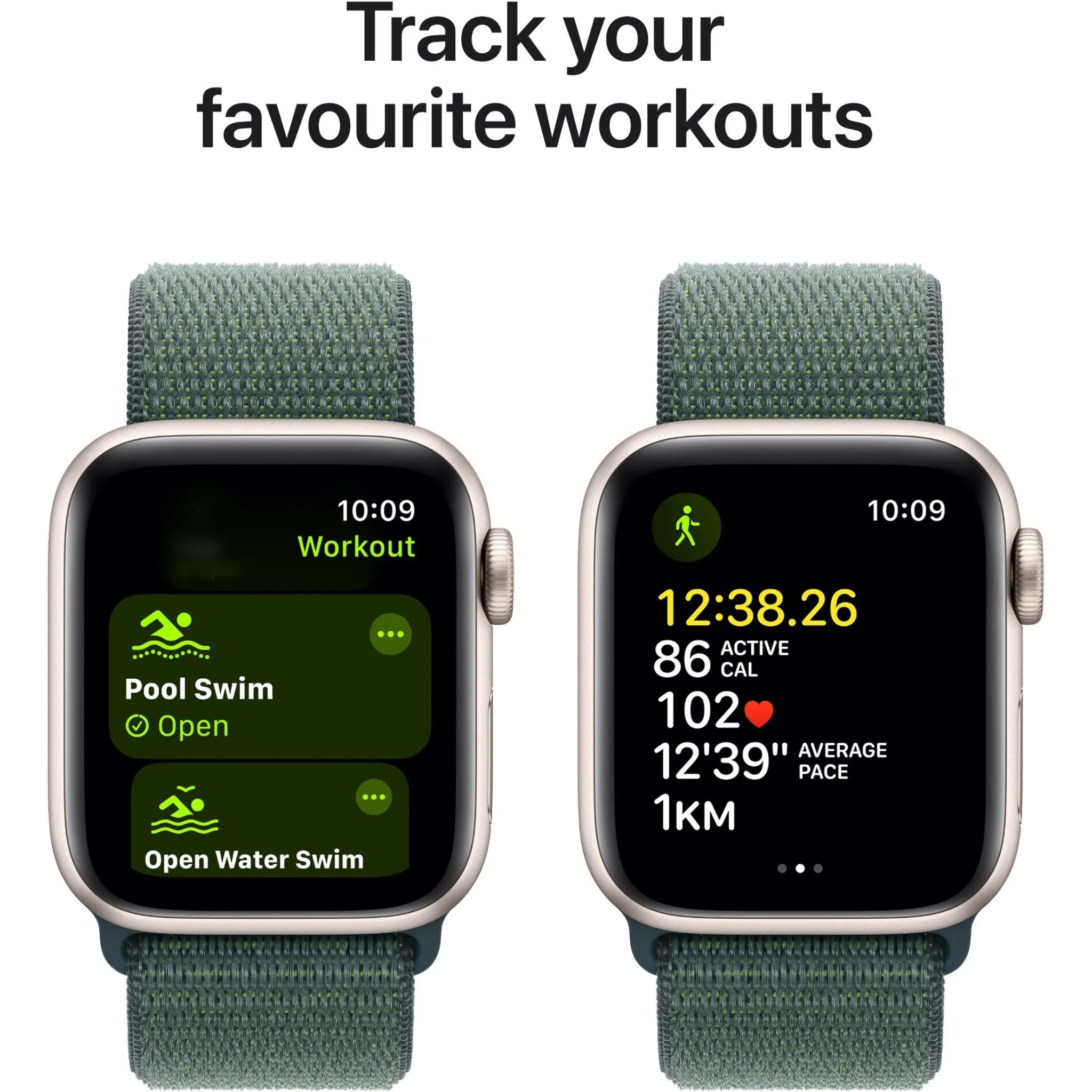 Apple Watch SE 40mm Starlight Aluminium Case GPS   Cellular Sport Loop (Lake Green) [2024]