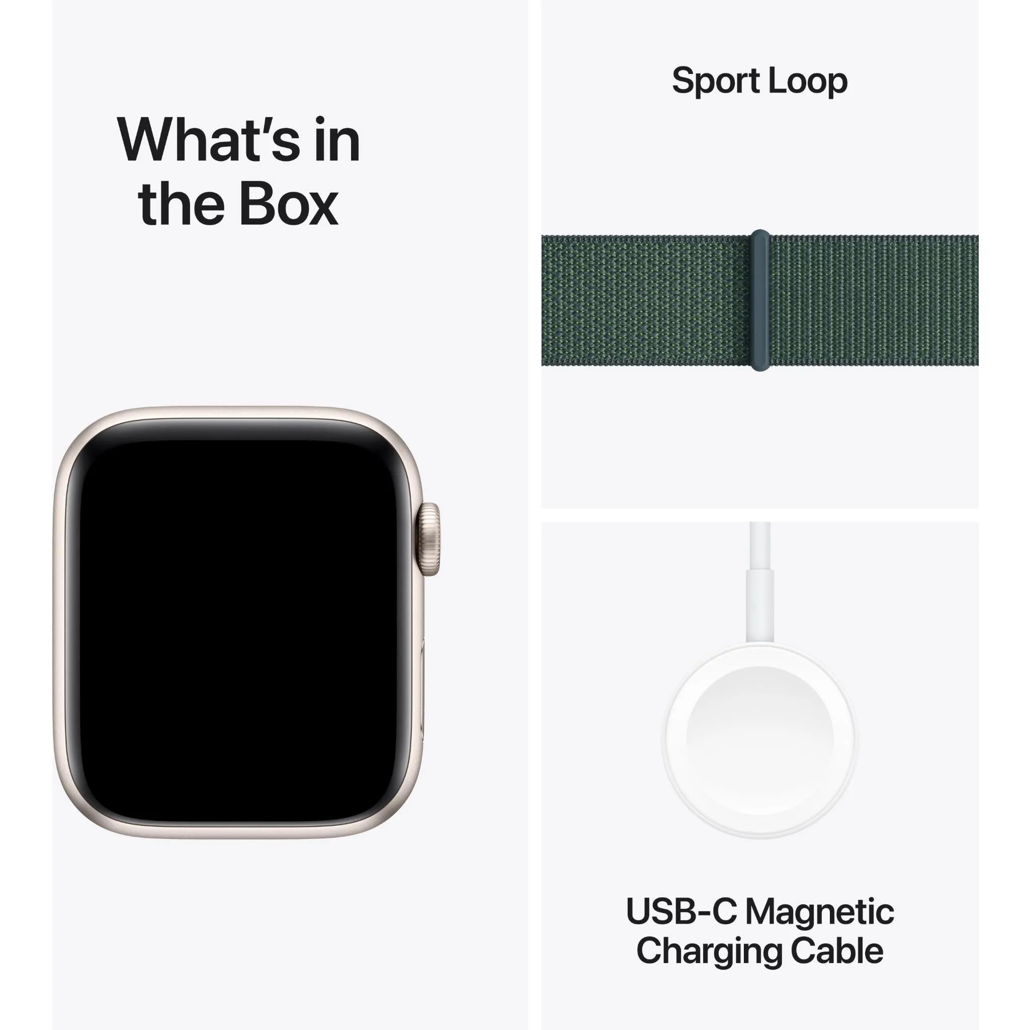 Apple Watch SE  44mm Starlight Aluminium Case GPS Sport Loop (Lake Green)[2024]