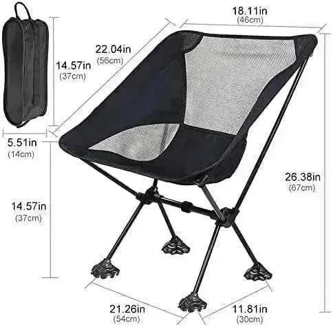 Backpack Chair: Anti-Slip Feet, 220lbs, Carry Bag