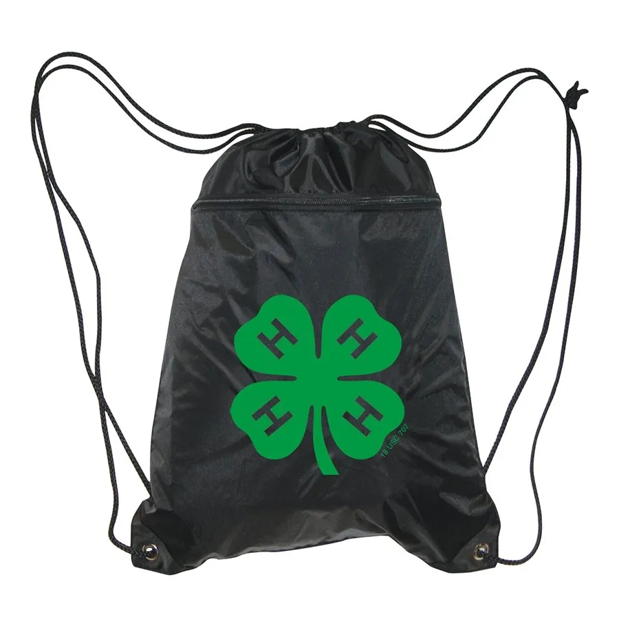 Black 4-H Clover Cinch Bag