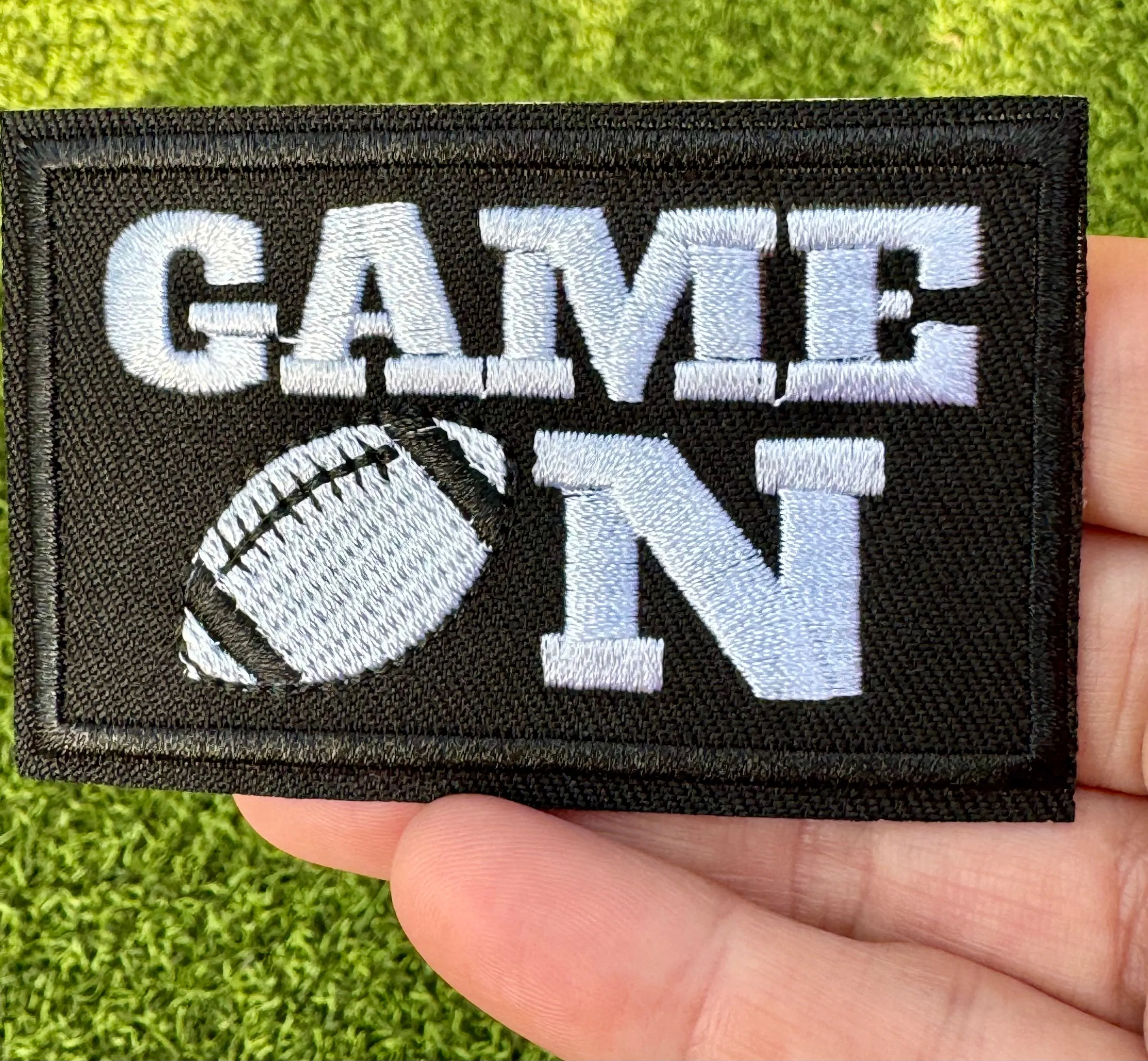 Black & White Game Day Iron On Patches