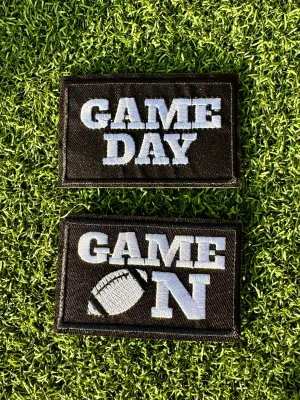 Black & White Game Day Iron On Patches