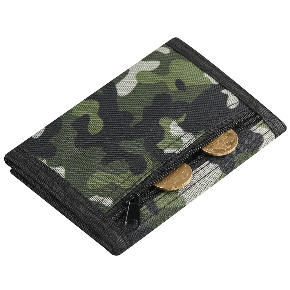 Camo Kids Wallet for Boys Girls Teen, Cheap Little Boys Wallet for Kids Ages 4-5-6-7-8-9-10-12, Camouflage Youth Wallets w/Zipper Coin Pocket, Tri Fold Child Childrens Wallet Novelty Birthday Gift