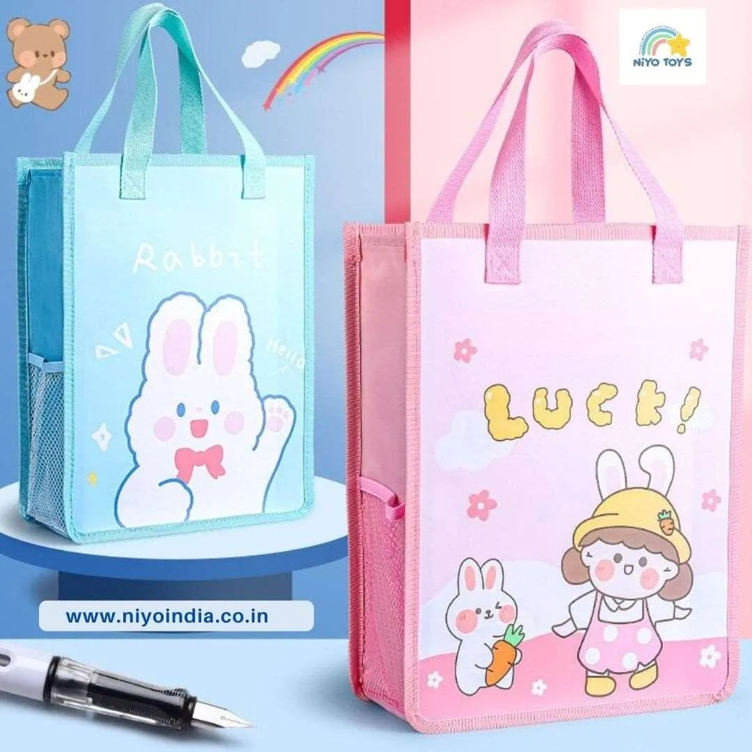 Cartoon Canvas Tote Bag (Assorted Colors)