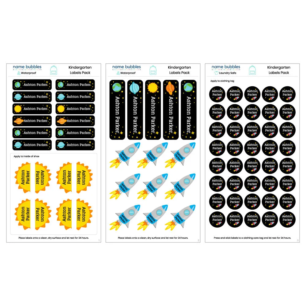 Custom Kindergarten Labels Pack