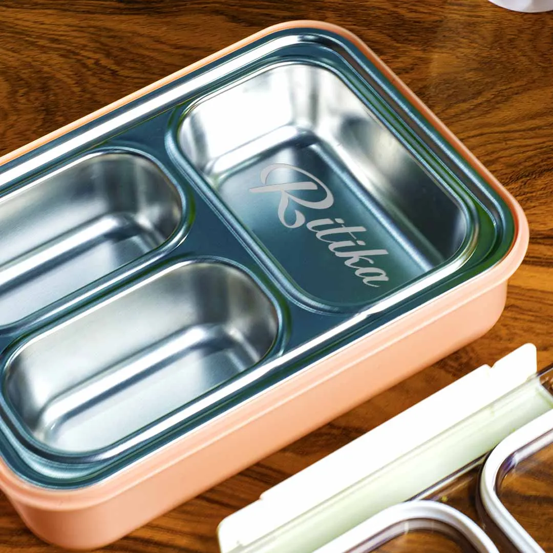 Custom Stainless Steel  Lunch Box | 3 Compartments