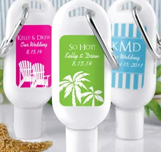 Custom Sunscreen Favor with Carabiner - Silhouette Collection