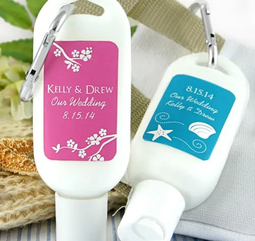 Custom Sunscreen Favor with Carabiner - Silhouette Collection