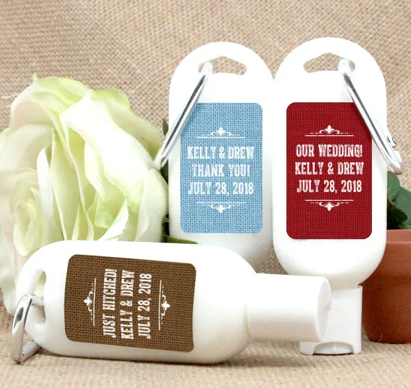 Custom Sunscreen Favor with Carabiner - Silhouette Collection