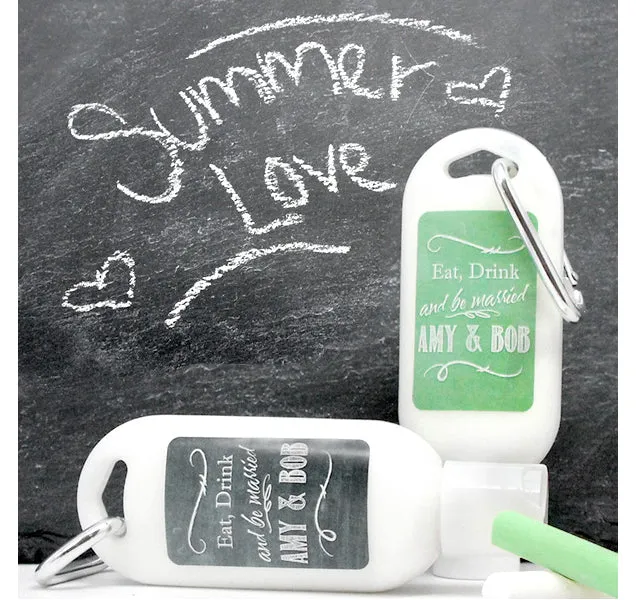 Custom Sunscreen Favor with Carabiner - Silhouette Collection