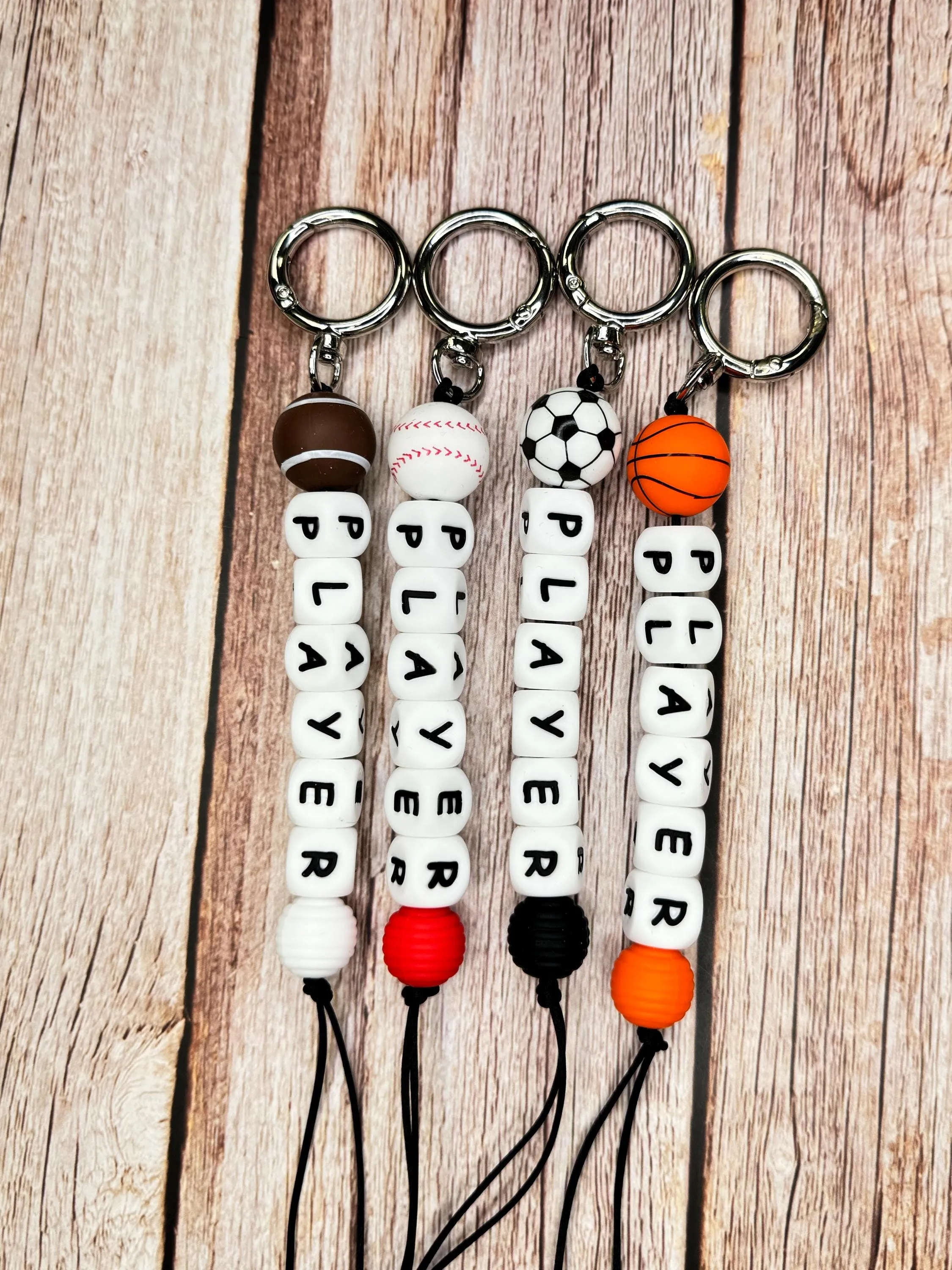 Customizable Sports Keychain Backpack Clip – Perfect for Sports Fans, Players, or teams! Soccer Football Volleyball Basketball Baseball