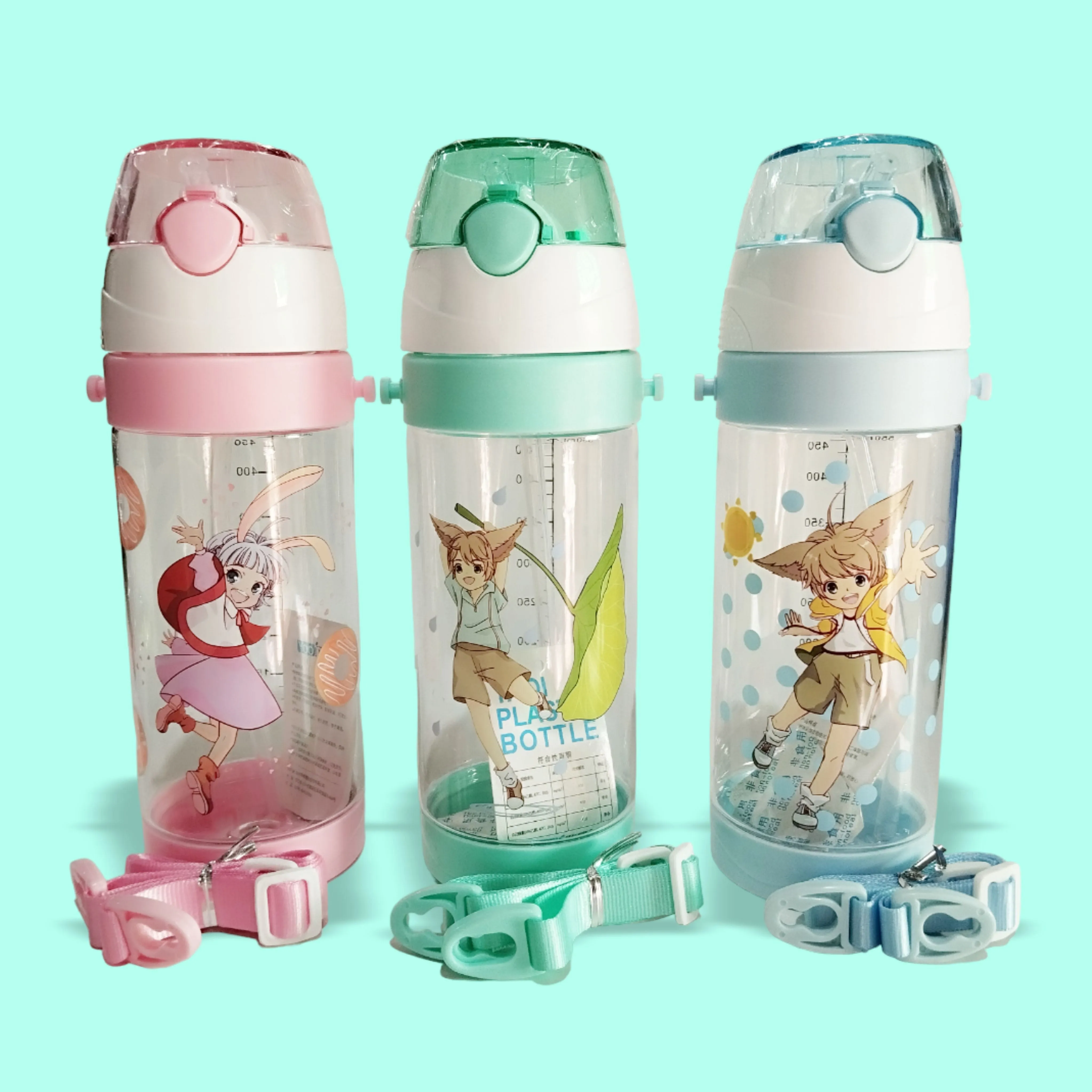 Cute Cartoon Plastic Water Bottle for Kids 550ml