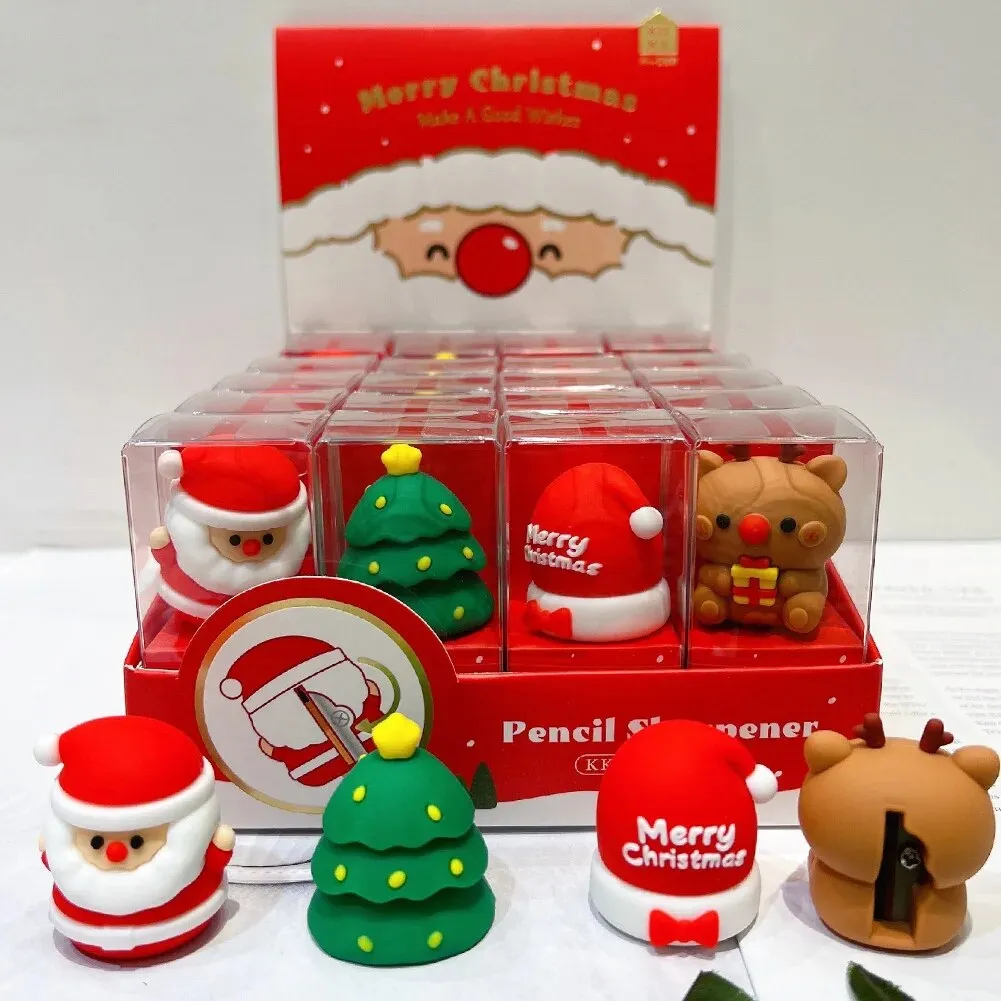 Cute Christmas Theme Silicone Pencil Sharpener - Pack of 2