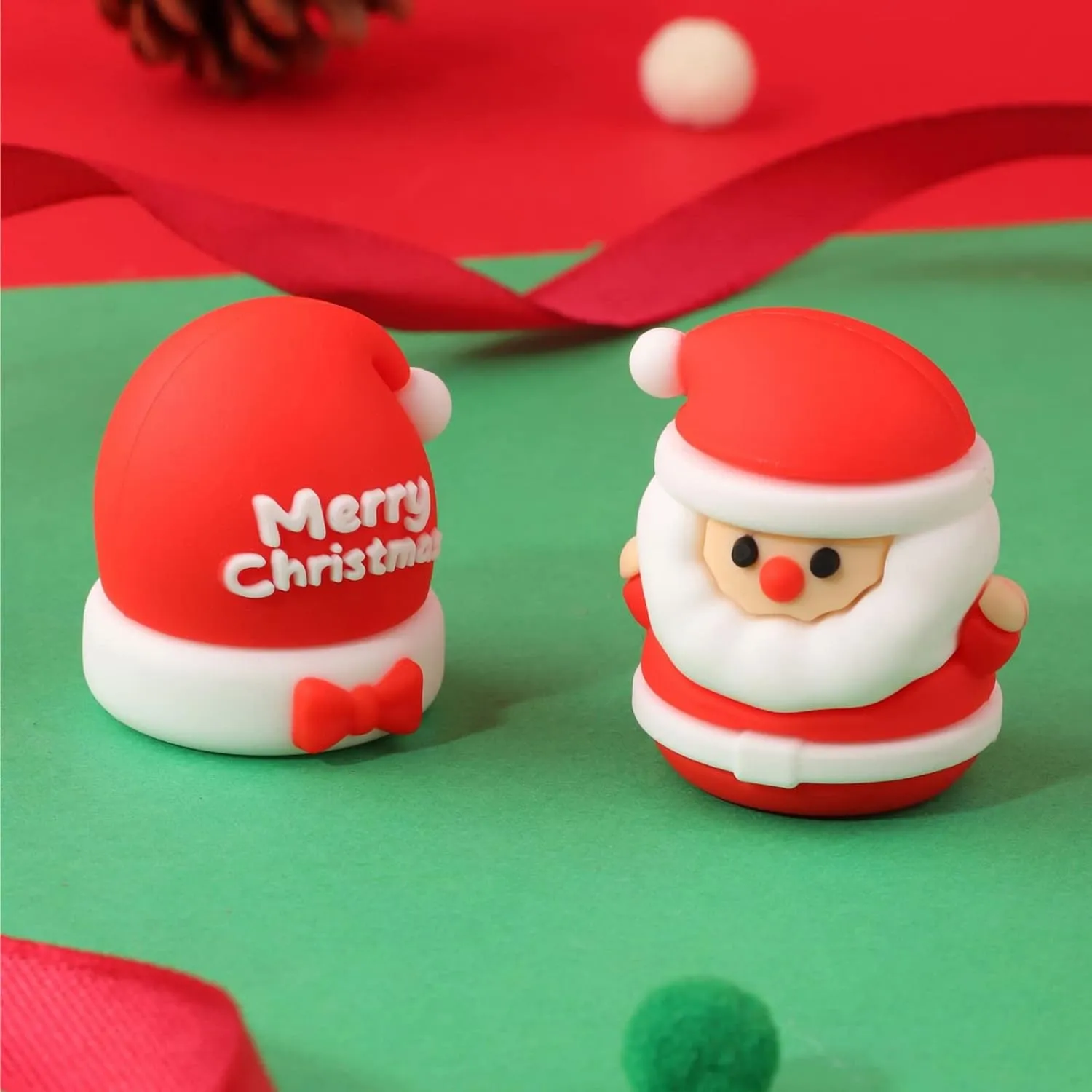 Cute Christmas Theme Silicone Pencil Sharpener - Pack of 2