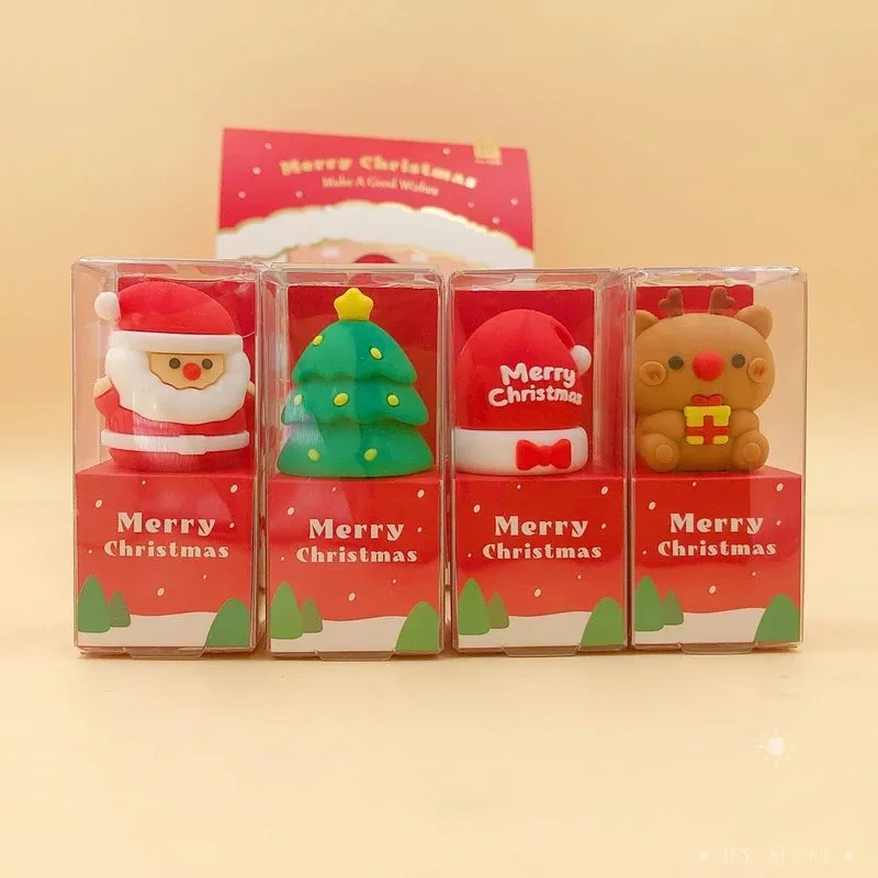 Cute Christmas Theme Silicone Pencil Sharpener - Pack of 2