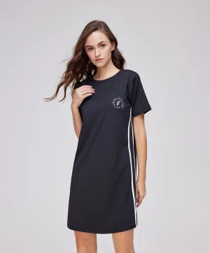 Energized Artletes Basic Tee Dress with Stripes