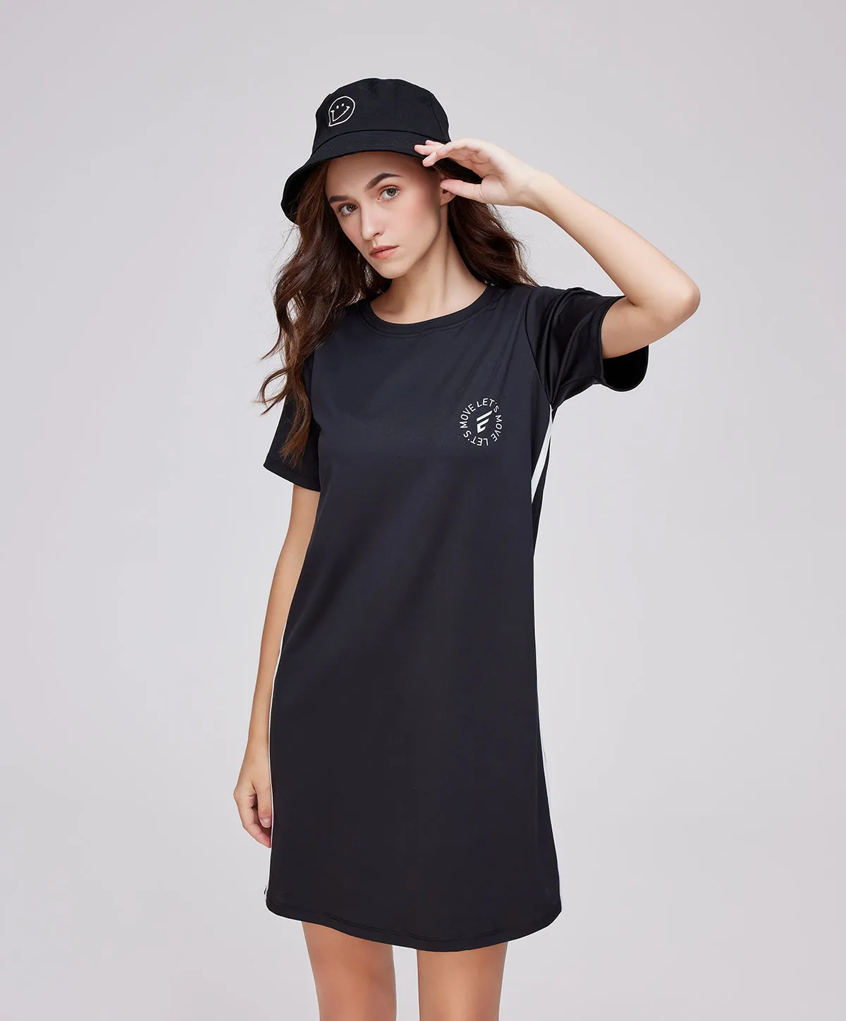 Energized Artletes Basic Tee Dress with Stripes