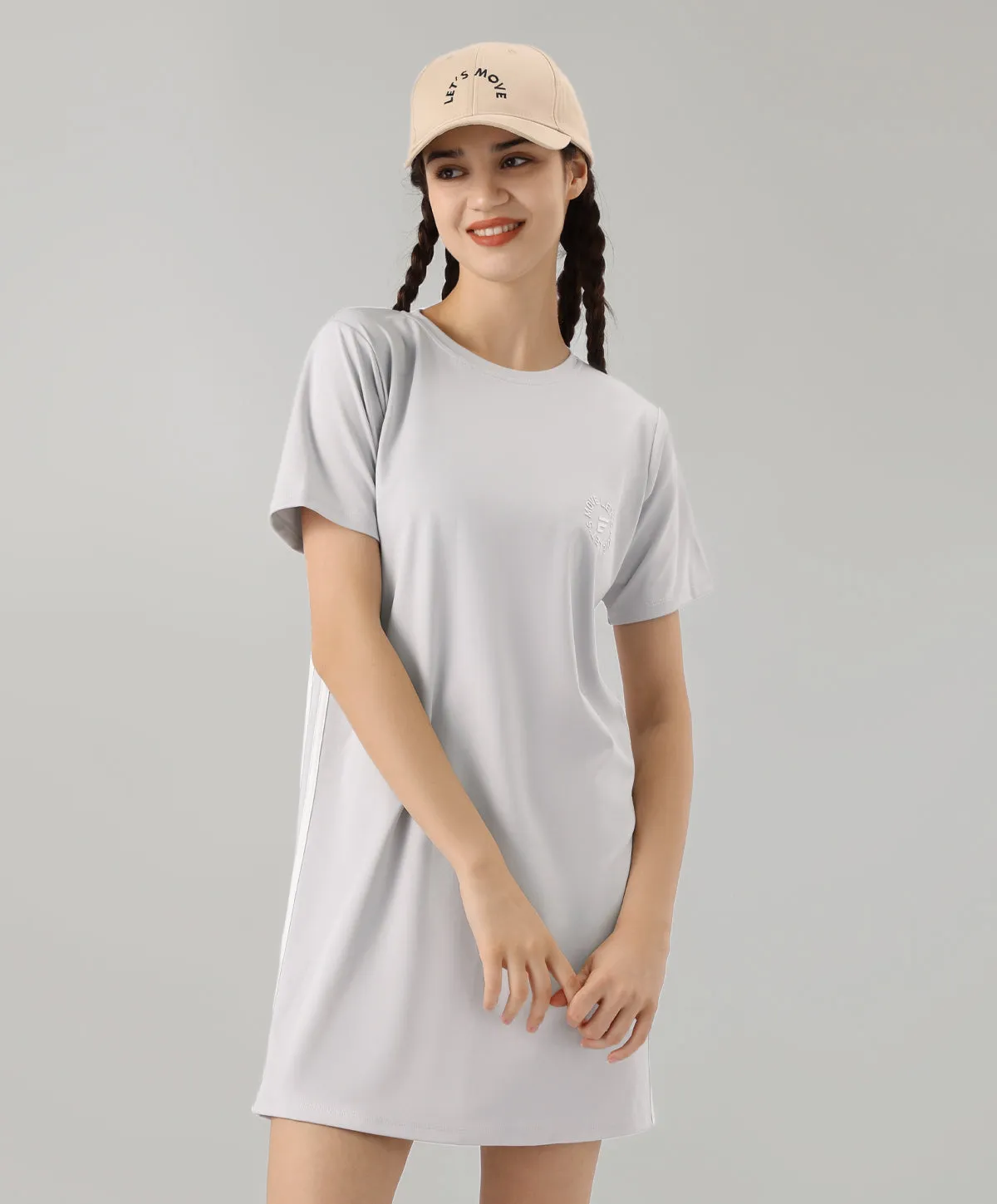 Energized Artletes Basic Tee Dress with Stripes