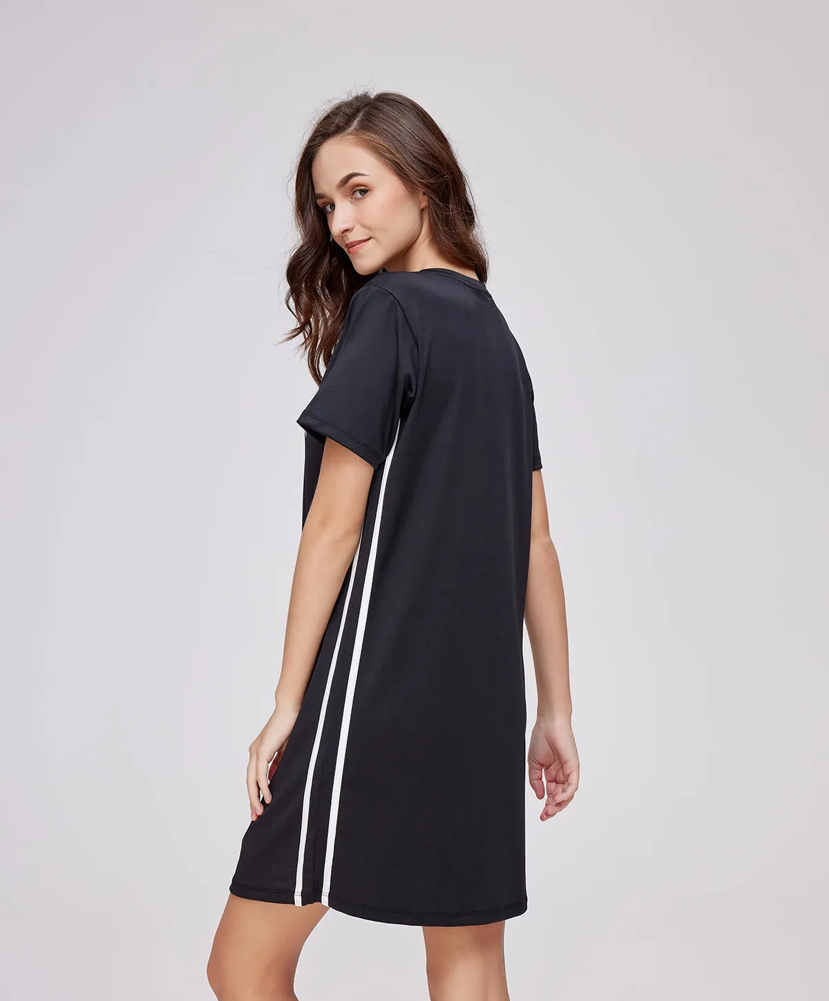 Energized Artletes Basic Tee Dress with Stripes