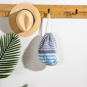 Estee Stripe Fouta Bag - Turquoise/Navy