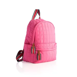 Ezra Quilted Nylon Backpack | Pink