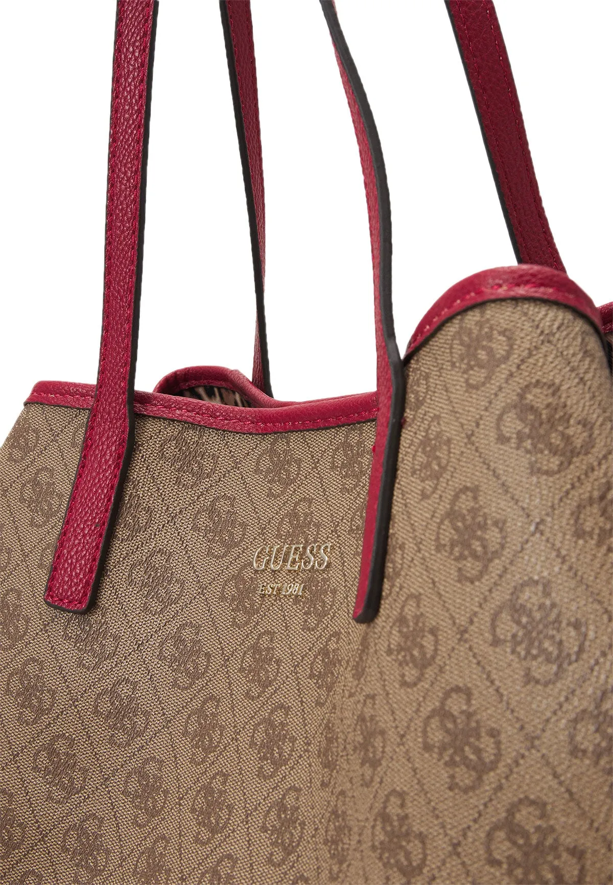 Guess Vikky Tote Bag In Brown For Women