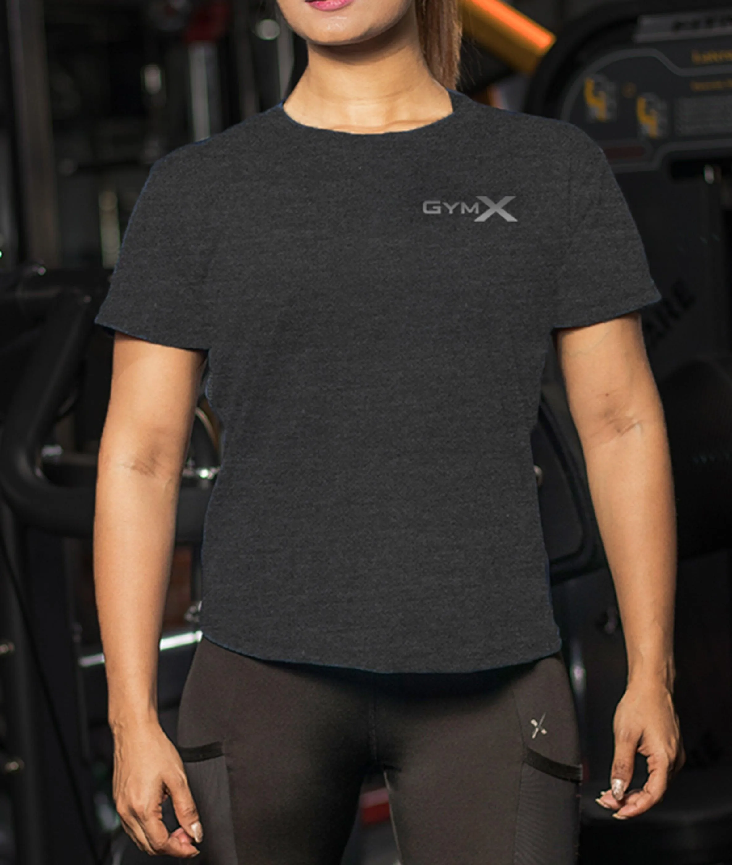 GymX Ladies Carbon Grey Essential Tee- Sale