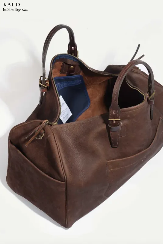 Hobo Travel Bag - Coffee - Waxed Leather