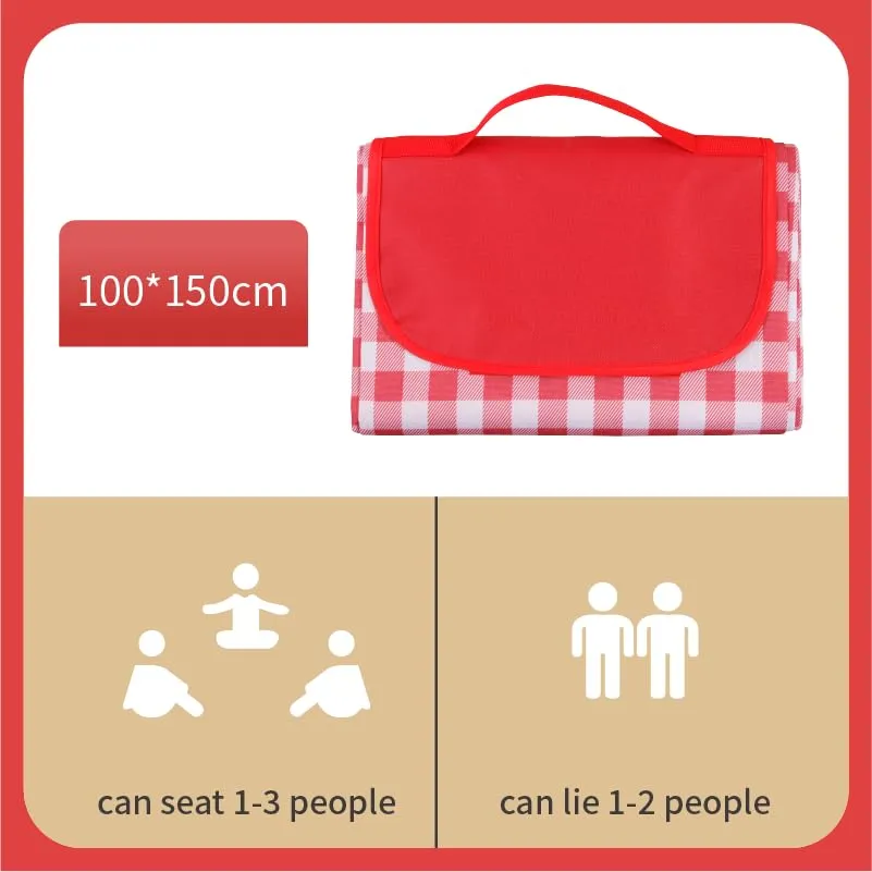 Homestic Picnic Mat | Foldable Blanket for Picnic | Water Resistant Handy Mat | Portable Mat for Outdoor | Bag Design Picnic Mat | JY2206 | Red