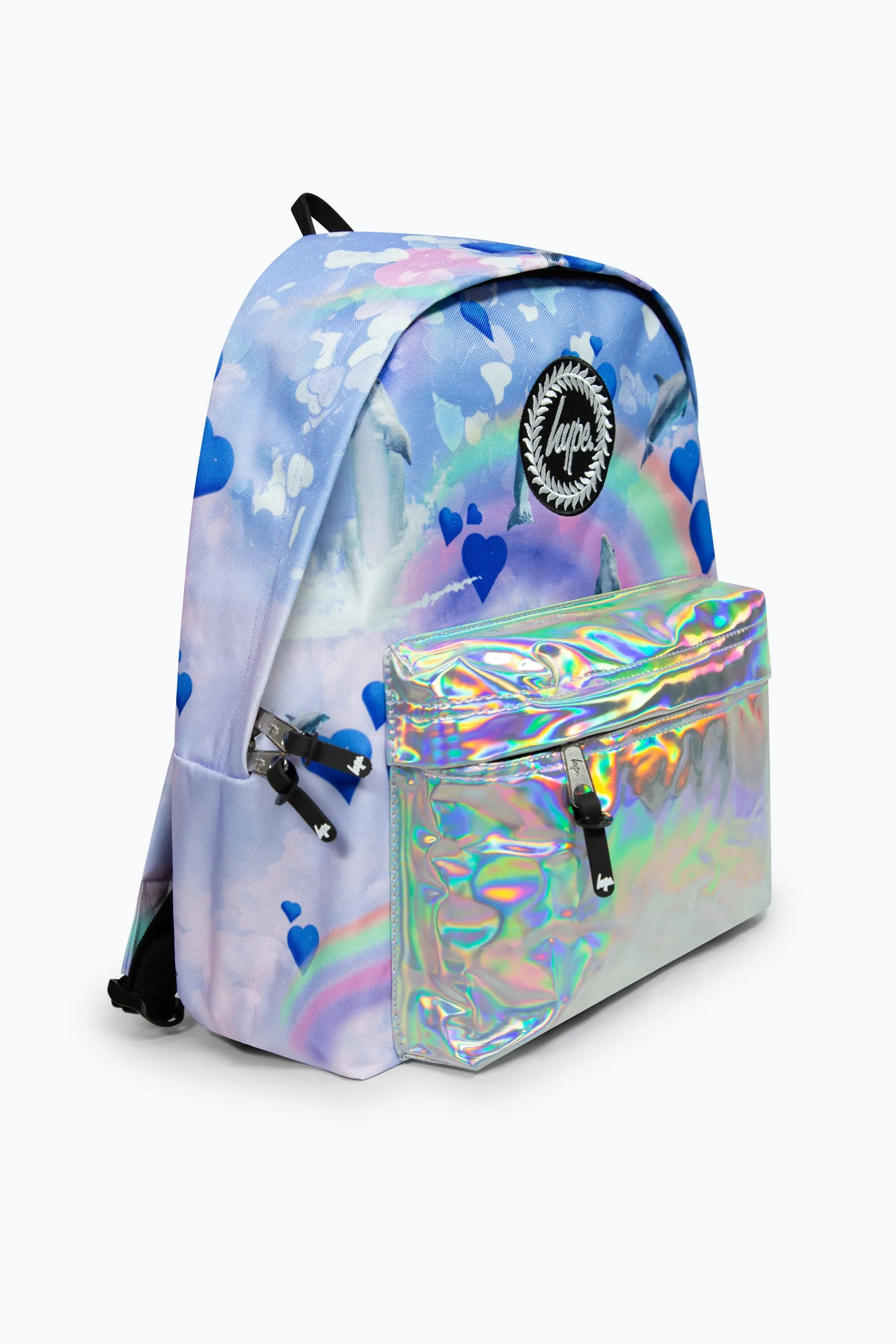 Hype Girls Holo Rainbow Dolphins Iconic Multicolour Backpack