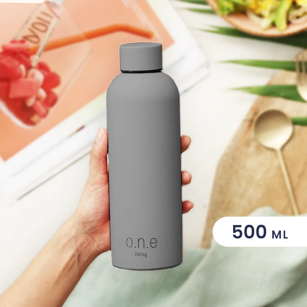 Insulated Stainless Steel Bottle | 500 ml | Grey