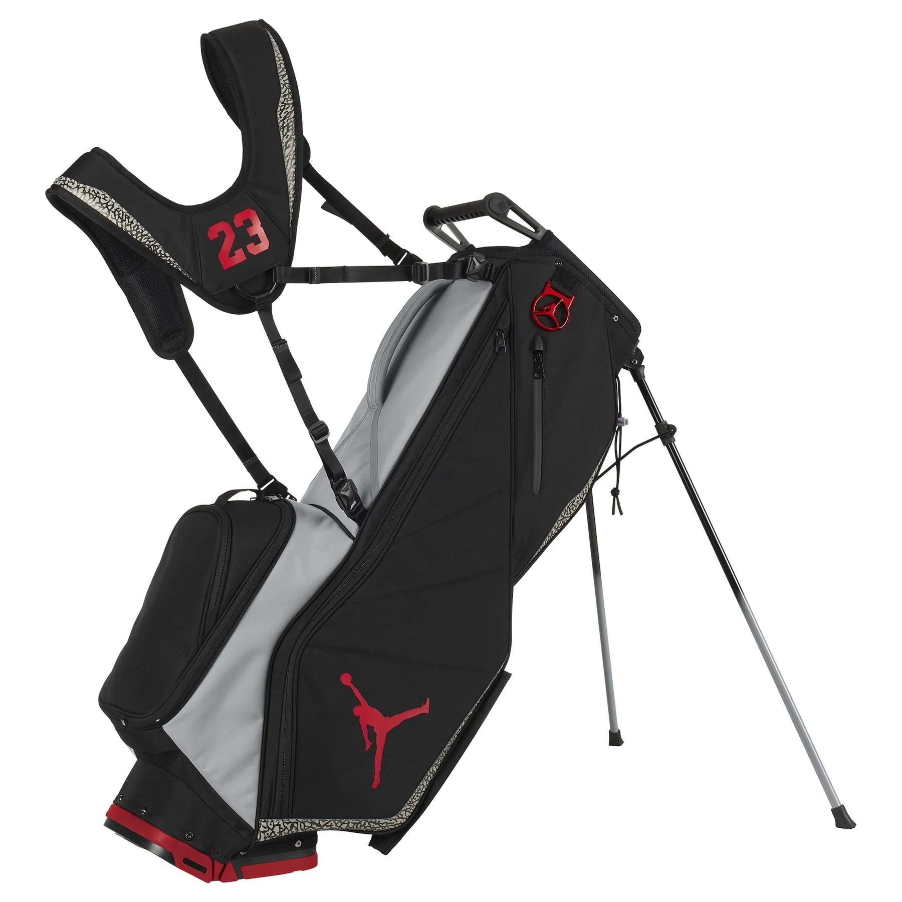 Jordan Fade Away Golf Bag Black/Cement Grey/Fire Red - 2024