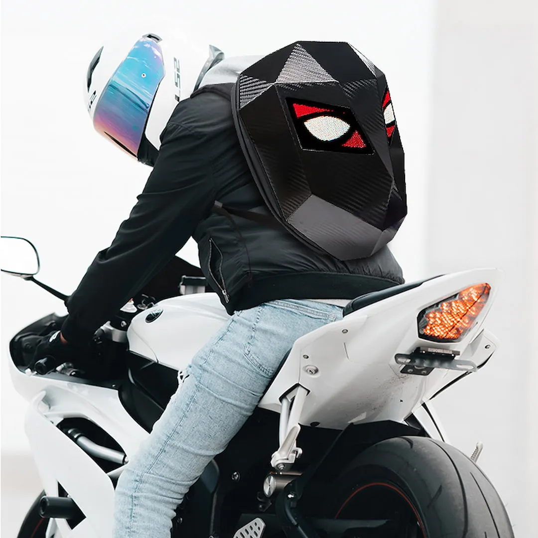 Knight LED Motorcycle Backpack - Carbon Fiber Design