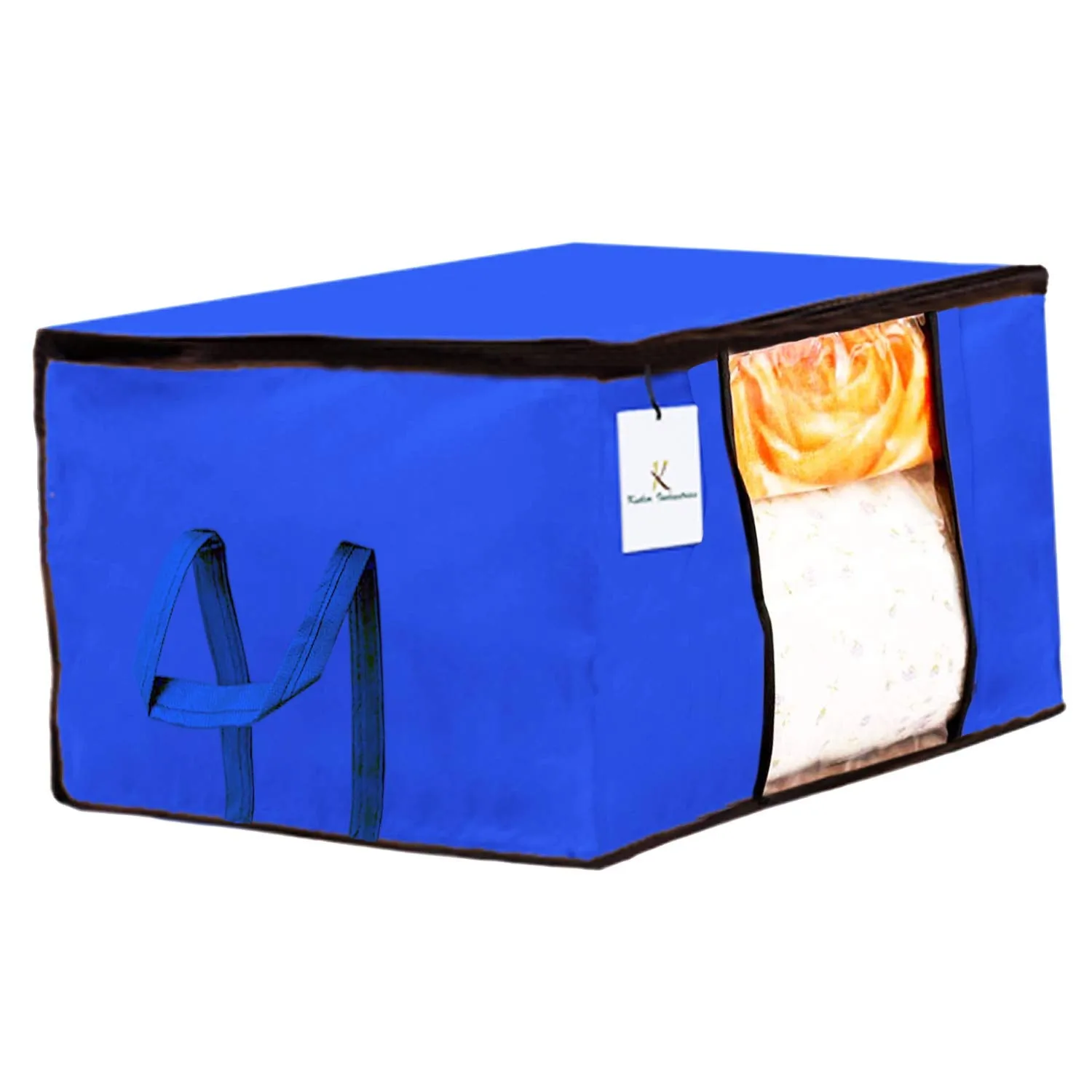 Kuber Industries Rectangular Underbed Storage Bag, Blanket Cover (Royal Blue, Extra Large Size, CTKTC23863) - Set of 2