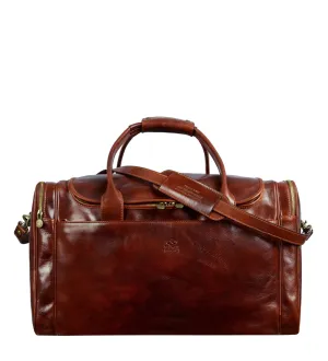 Large Italian Leather Duffel Bag - The Hitchhikers Guide to the Galaxy