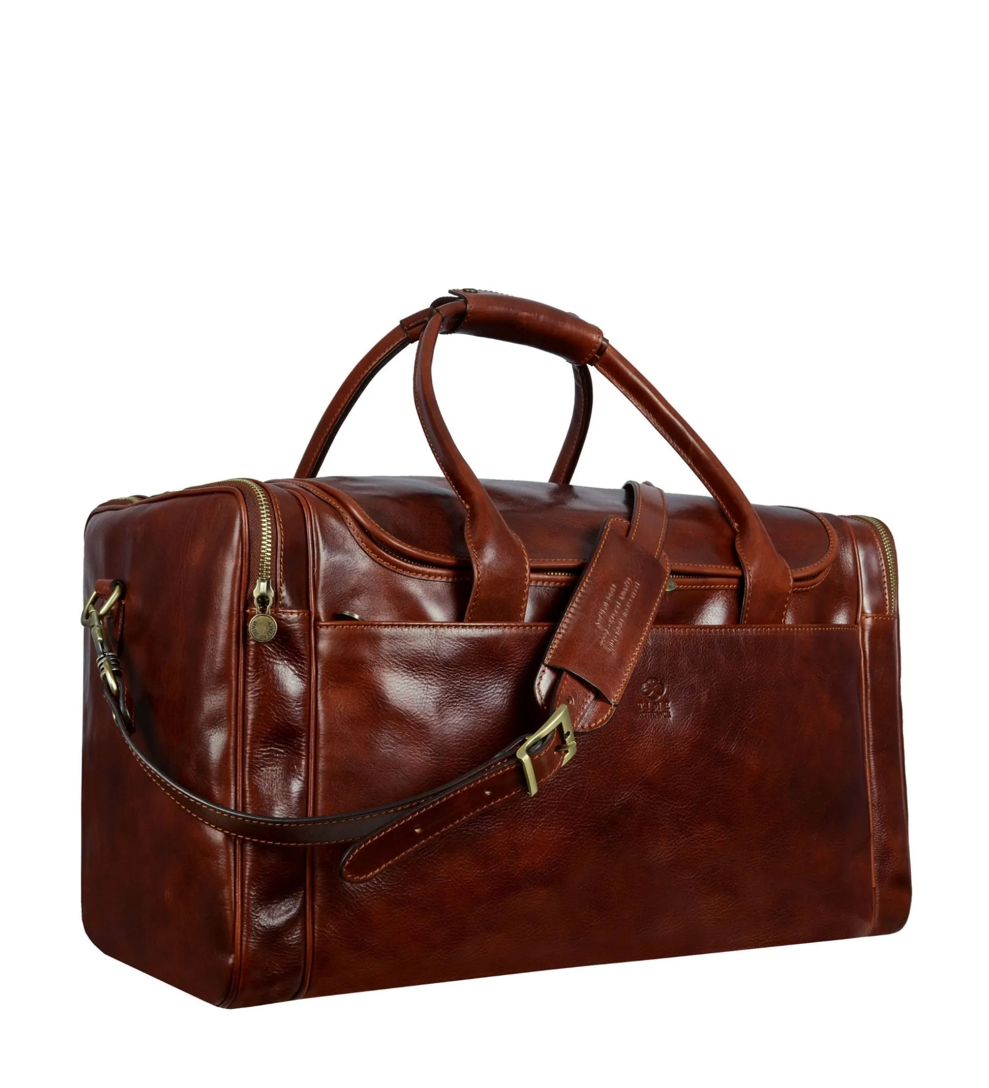 Large Italian Leather Duffel Bag - The Hitchhikers Guide to the Galaxy