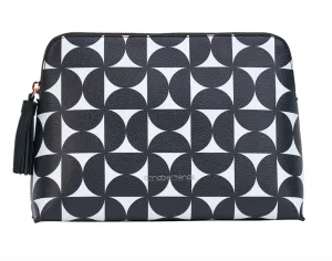 Large Vanity Bag - Black and White Geometric