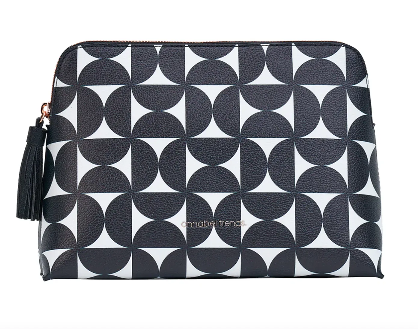 Large Vanity Bag - Black and White Geometric