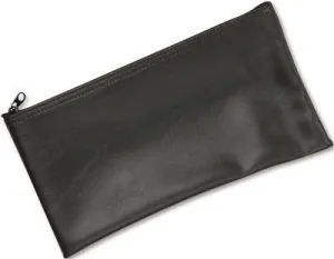 Leatherette Zippered Wallet Leather-Like Vinyl 11W X 6H Black