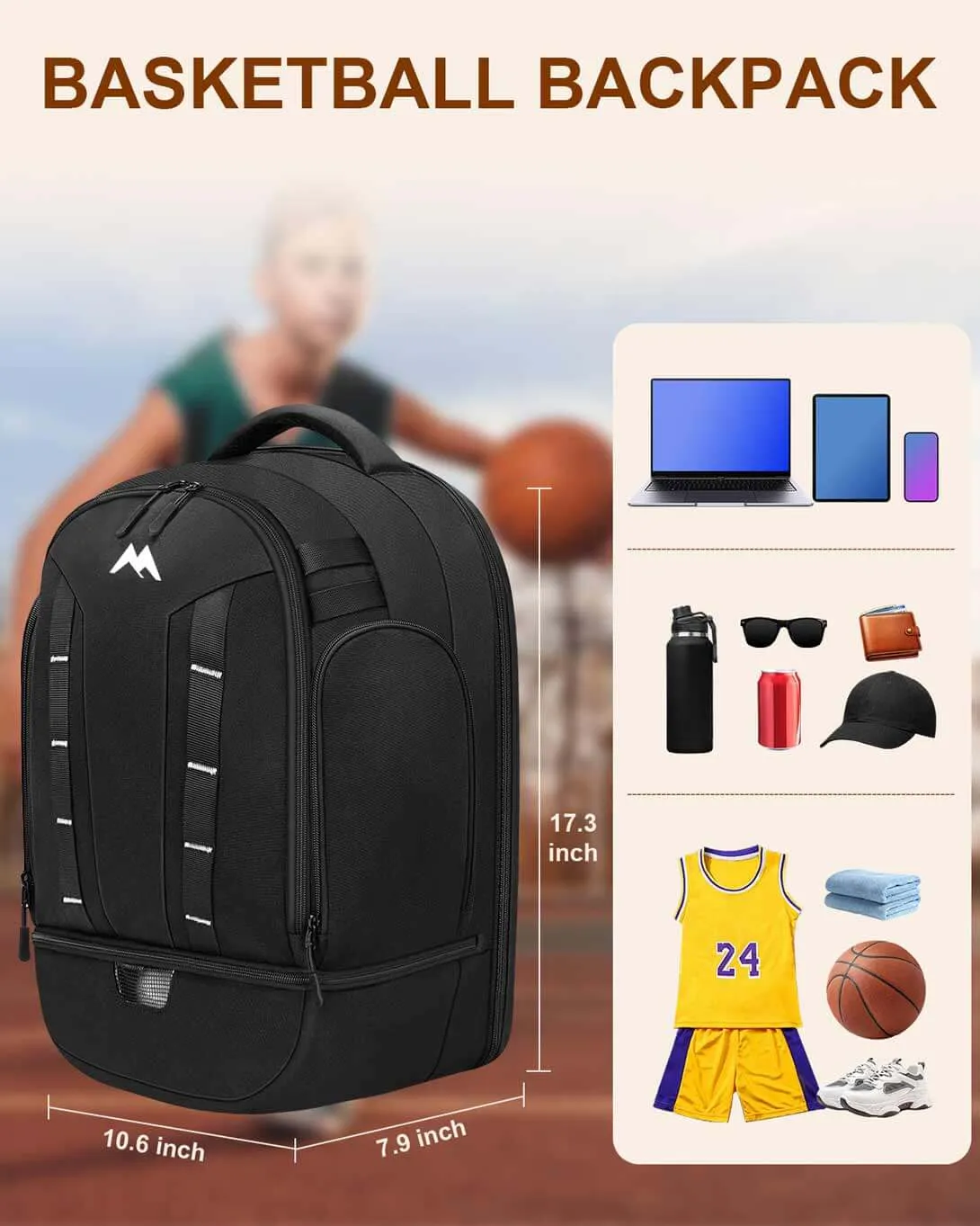 MATEIN Basketball Sports Backpack