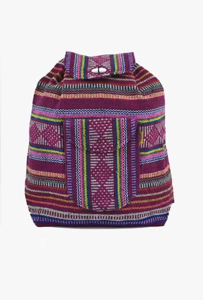 Mexican "Amethyst" Purple Backpack Lillo Boho Woven Baja Bag