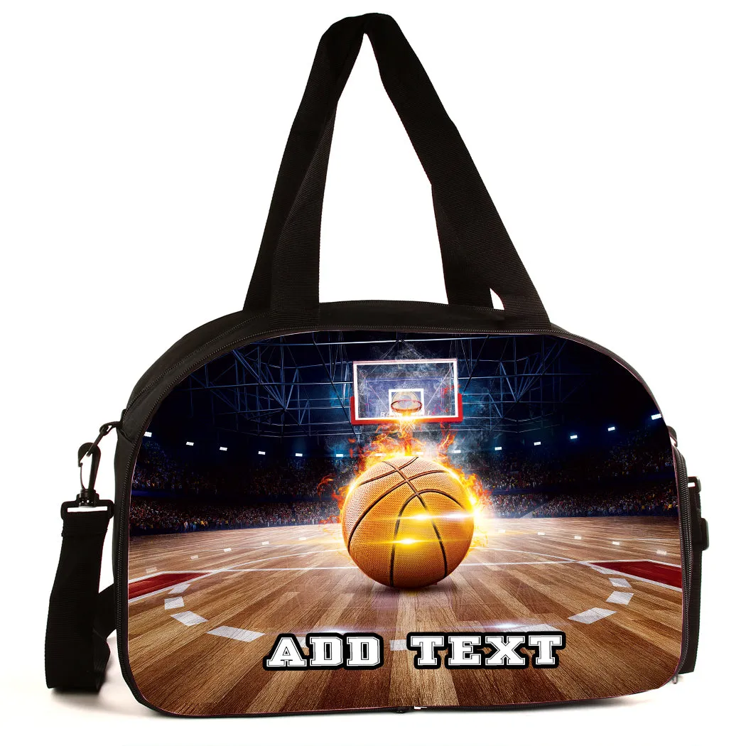 Personalized Backpacks, Lunch Bags, Duffel Bags, or Water Bottles with Full-Color - Basketball Court